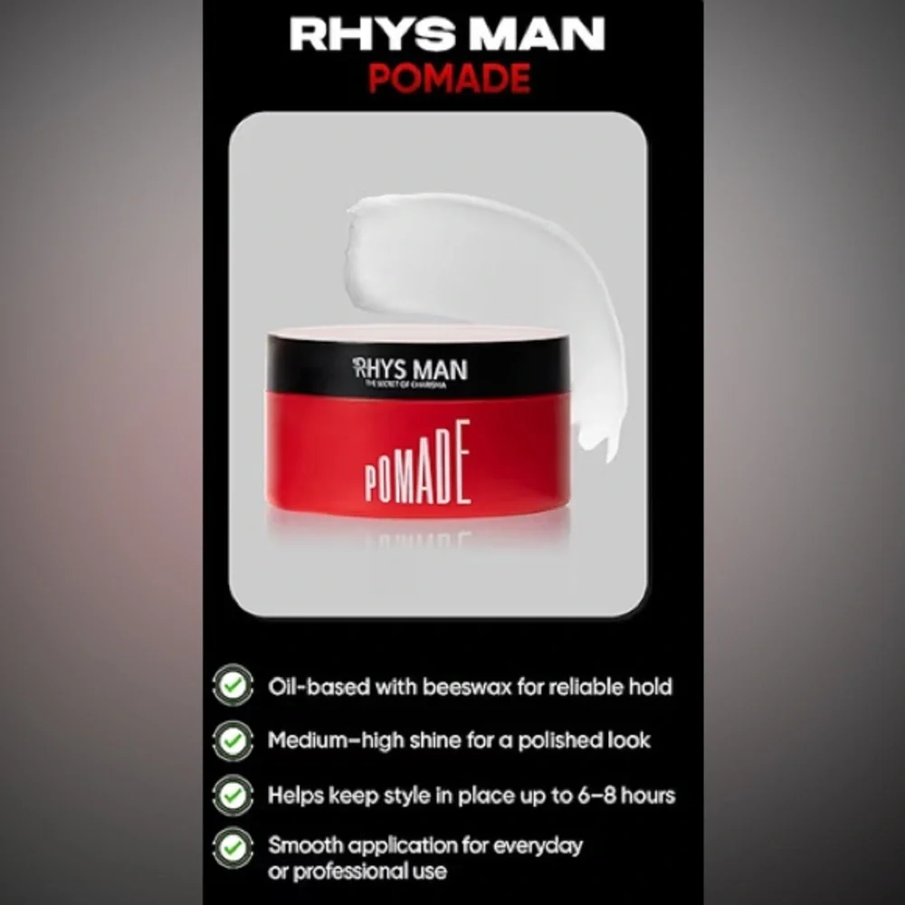 RHYS MAN Pomade 90g – Strong Hold Hair Styling | Brand New